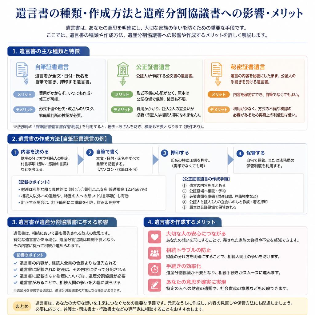 遺言書の作成方法とそのメリット