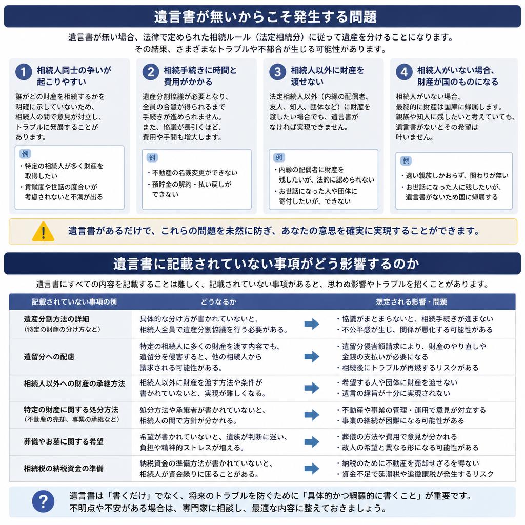 落とし穴その1：遺言書だけでは完全ではない