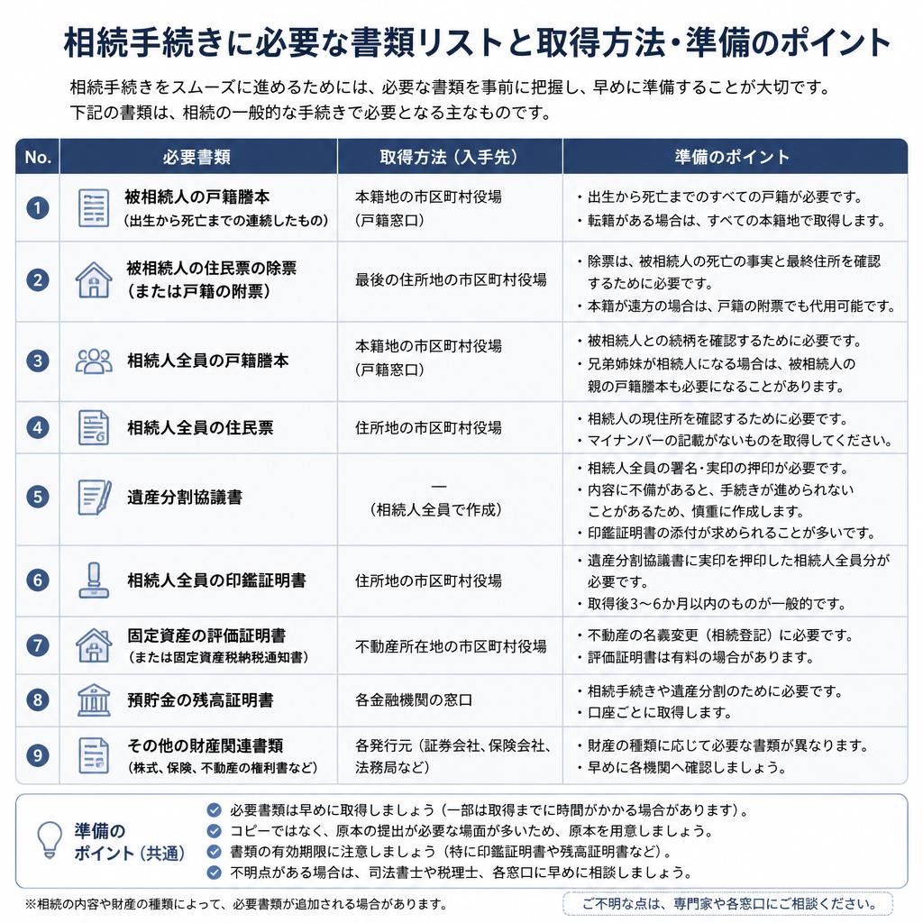 必要な書類とその準備方法